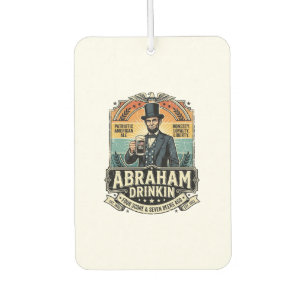 Patriottische Abraham Drinkende Retro Versleten Luchtverfrisser