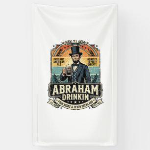 Patriottische Abraham Drinkende Retro Versleten Spandoek