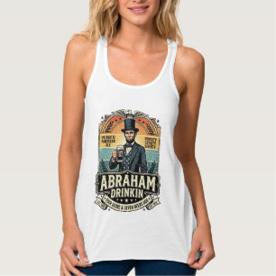 Patriottische Abraham Drinkende Retro Versleten Tanktop