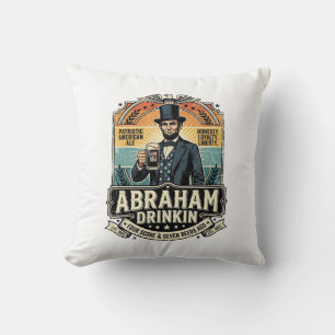 Patriottische Abraham Drinkende Retro Vervallen Kussen
