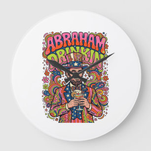Patriottische Abraham Drinkin Retro Grote Klok