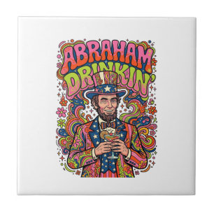 Patriottische Abraham Drinkin Retro Tegeltje