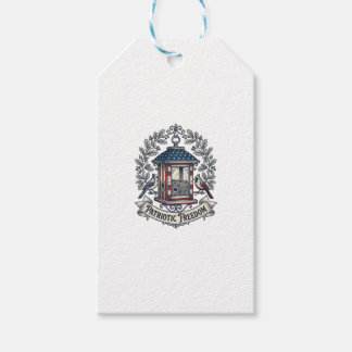 Patriottische Achtertuin Vogelvoeder Vector Grafis Cadeaulabel