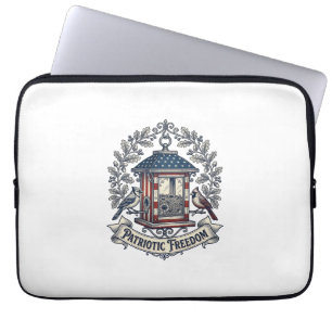 Patriottische Achtertuin Vogelvoeder Vector Grafis Laptop Sleeve