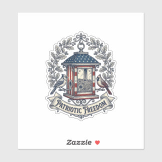 Patriottische achtertuin vogelvoeder vector grafis sticker
