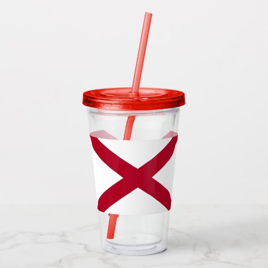 Patriottische Acryl Tumbler met Alabama vlag, Vere Acryl Drinkbeker (Achterkant)