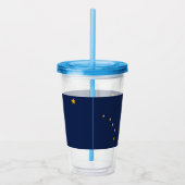 Patriottische Acryl Tumbler met Alaska vlag, Veren Acryl Drinkbeker (Rechts)