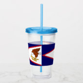 Patriottische Acryl Tumbler met Amerikaanse Samoa Acryl Drinkbeker (Rechts)