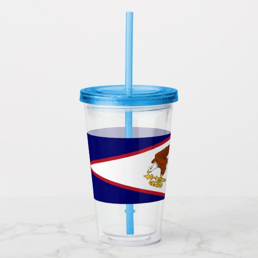Patriottische Acryl Tumbler met Amerikaanse Samoa Acryl Drinkbeker (Voorkant)