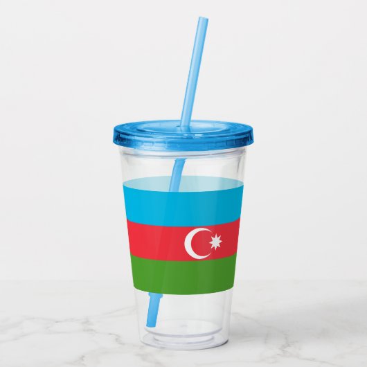 Patriottische Acryl Tumbler met Azerbeidzjan Drinkbeker (Achterkant)