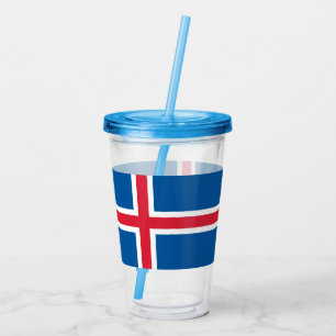 Patriottische Acryl Tumbler met de vlag van IJslan Acryl Drinkbeker