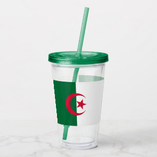 Patriottische Acryl Tumbler met vlag van Algerije Acryl Drinkbeker