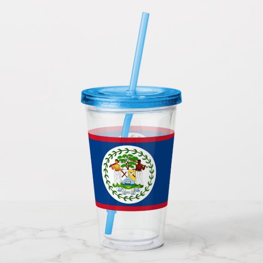 Patriottische Acryl Tumbler met vlag van Belize Acryl Drinkbeker (Achterkant)