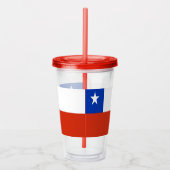 Patriottische Acryl Tumbler met vlag van Chili Acryl Drinkbeker (Rechts)