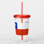 Patriottische Acryl Tumbler met vlag van Chili Acryl Drinkbeker (Voorkant)