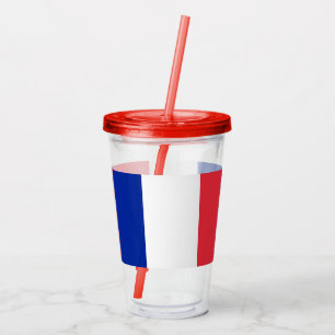 Patriottische Acryl Tumbler met vlag van Frankrijk Drinkbeker
