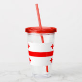 Patriottische Acryl Tumbler met vlag van Georgië Acryl Drinkbeker (Links)