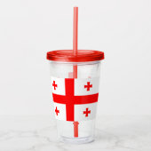 Patriottische Acryl Tumbler met vlag van Georgië Acryl Drinkbeker (Voorkant)
