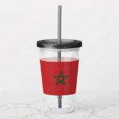 Patriottische Acryl Tumbler met vlag van Marokko Acryl Drinkbeker (Voorkant)