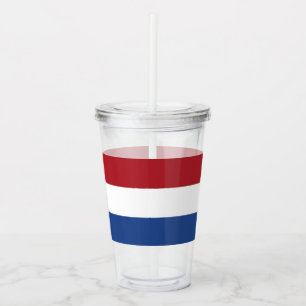 Patriottische Acryl Tumbler met vlag van Nederland Drinkbeker