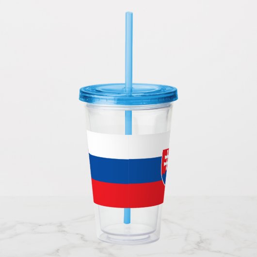 Patriottische Acryl Tumbler met vlag van Slowakije Acryl Drinkbeker (Rechts)