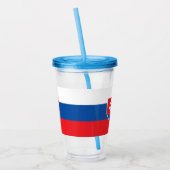 Patriottische Acryl Tumbler met vlag van Slowakije Acryl Drinkbeker (Links)