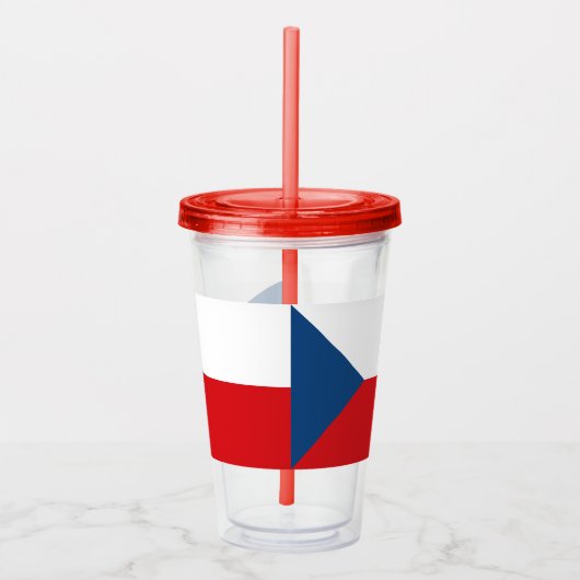 Patriottische Acryl Tumbler met vlag van Tsjechië Acryl Drinkbeker (Rechts)