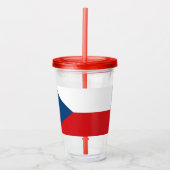 Patriottische Acryl Tumbler met vlag van Tsjechië Acryl Drinkbeker (Voorkant)