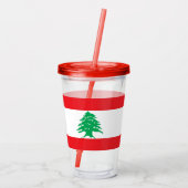 Patriottische acryltumbler met vlag van Libanon Acryl Drinkbeker (Achterkant)