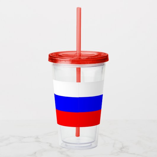 Patriottische acryltumbler met vlag van Rusland Acryl Drinkbeker (Rechts)
