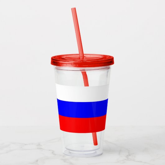 Patriottische acryltumbler met vlag van Rusland Acryl Drinkbeker (Links)