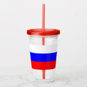Patriottische acryltumbler met vlag van Rusland Acryl Drinkbeker (Voorkant)
