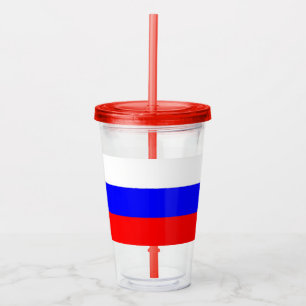 Patriottische acryltumbler met vlag van Rusland Acryl Drinkbeker