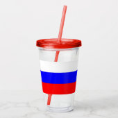 Patriottische acryltumbler met vlag van Rusland Acryl Drinkbeker (Achterkant)