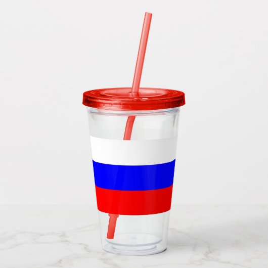 Patriottische acryltumbler met vlag van Rusland Acryl Drinkbeker (Achterkant)