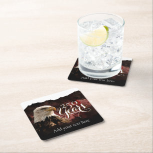 Patriottische Adelaar 250 Jaar Papier Coaster Vierkante Kartonnen Onderzetter