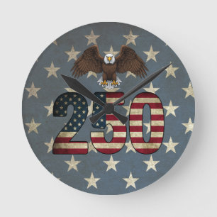 Patriottische Adelaar 250 USA Semiquincentennial Ronde Klok