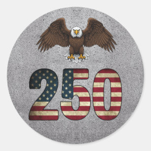 Patriottische Adelaar 250 USA Semiquincentennial Ronde Sticker