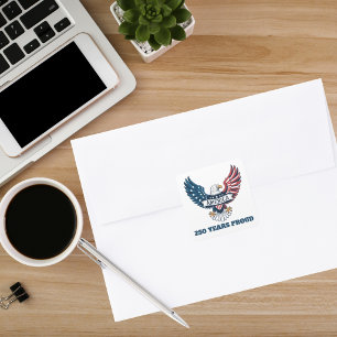 Patriottische Adelaar 250e Verjaardag Amerikaanse Vierkante Sticker