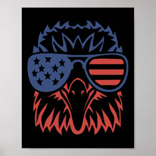 Patriottische adelaar 4 juli Amerikaanse vlag Poster