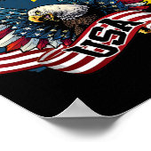 Patriottische adelaar 4 juli de Amerikaanse Mannen Poster (Hoek)