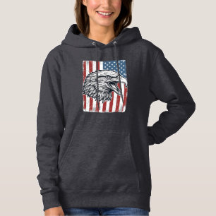 Patriottische Adelaar Amerikaanse Vlag Vintage Gra Hoodie