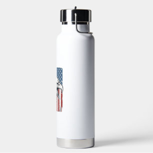 Patriottische Adelaar Amerikaanse Vlag Vintage Gra Waterfles