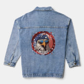 Patriottische Adelaar Baretten Denim Jas Jacket (Achterkant)