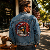 Patriottische Adelaar Baretten Denim Jas Jacket