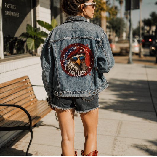 Patriottische Adelaar Baretten Denim Jas Jacket