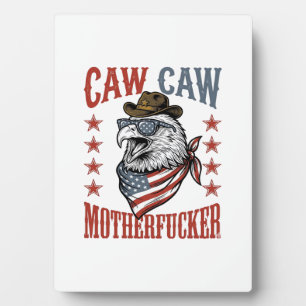Patriottische Adelaar Caw Caw Vintage Grappig Shir Fotoplaat