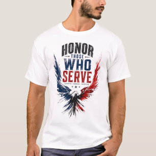 Patriottische Adelaar Eer Diegenen Die Dienen T-sh T-shirt