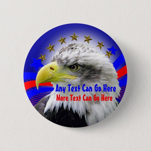 Patriottische adelaar en goudsterren Ronde Button  (Voorkant)