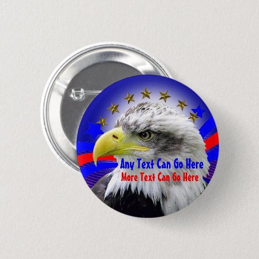 Patriottische adelaar en goudsterren Ronde Button  (Voorkant /achterkant)